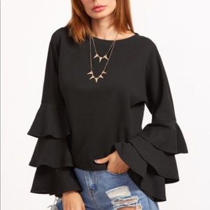 Layered bell sleeve top